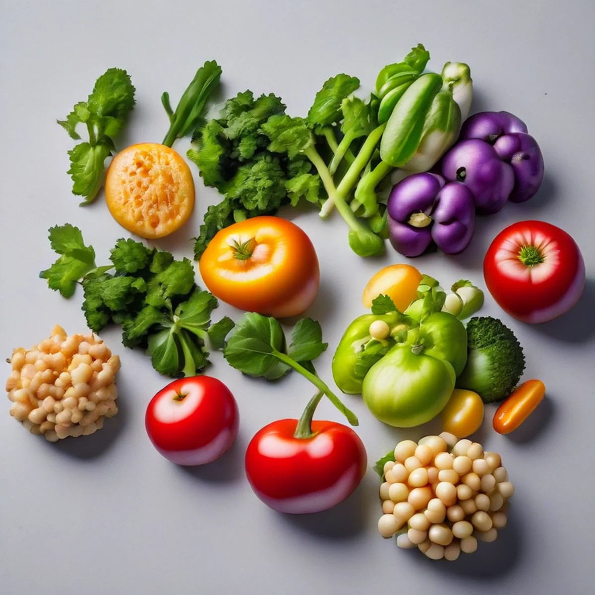 vista superior de ingredientes frescos y saludables